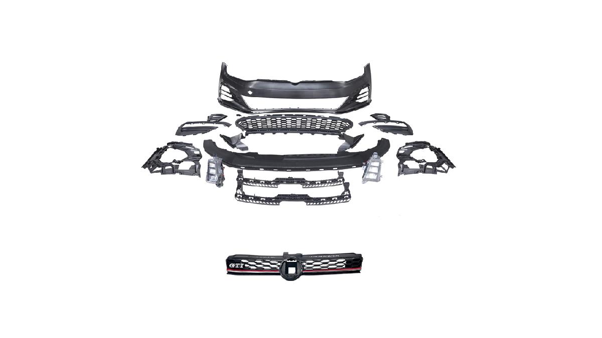 AutoStyle+Pare-chocs+avant+sur+mesure+pour+Volkswagen+Golf+VII+2012-2017+%27GTi-Look%27+incl.+Grilles+%26+Feux+anti-brouillard+%28PP%29